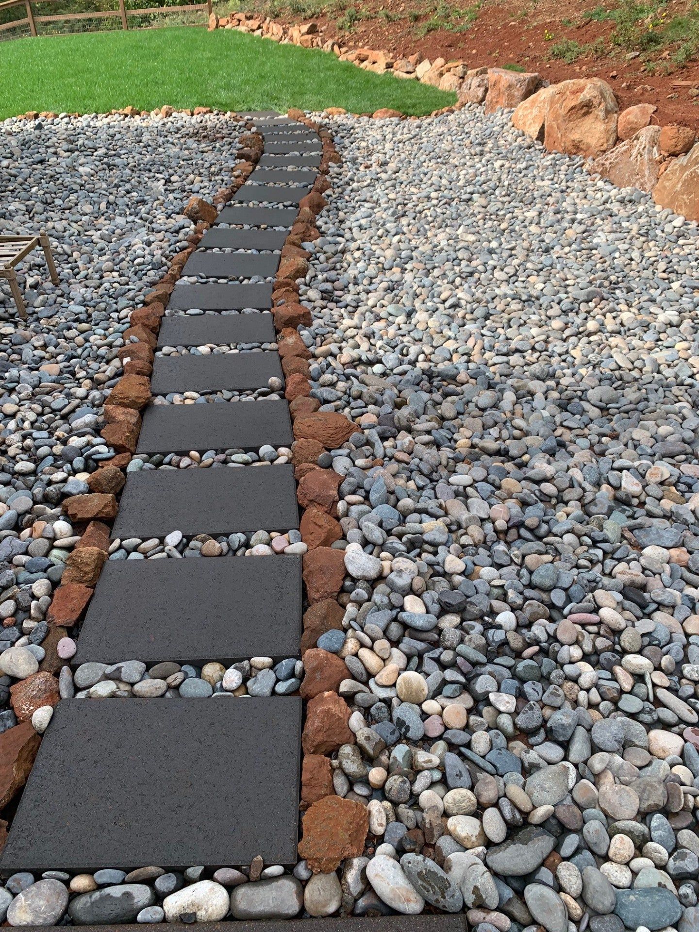 Stone pathway through a Pacific Northwest garden